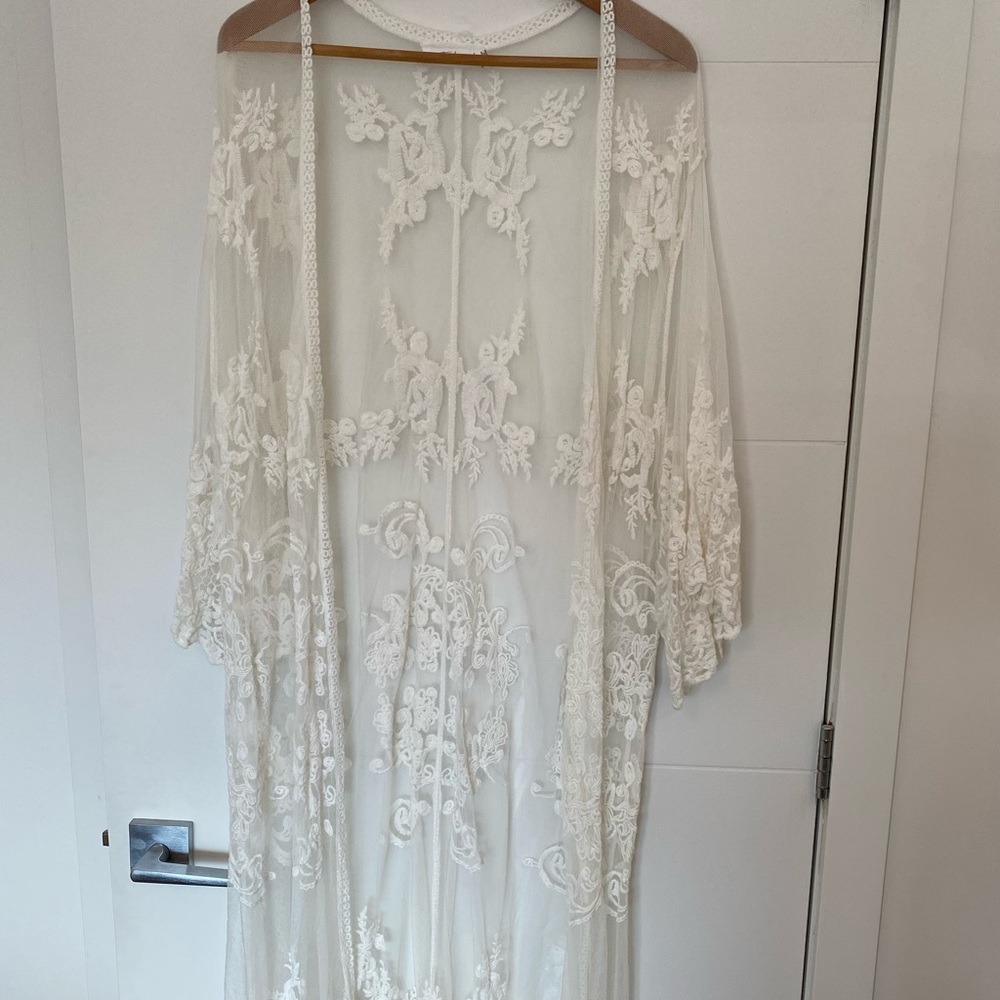 Lace pool cover up/robe/long cardigan